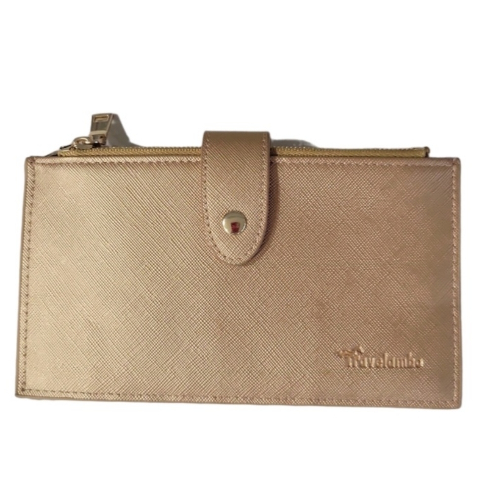 Travelambo Gold Metallic Snap Close RFID Blocking Wallet